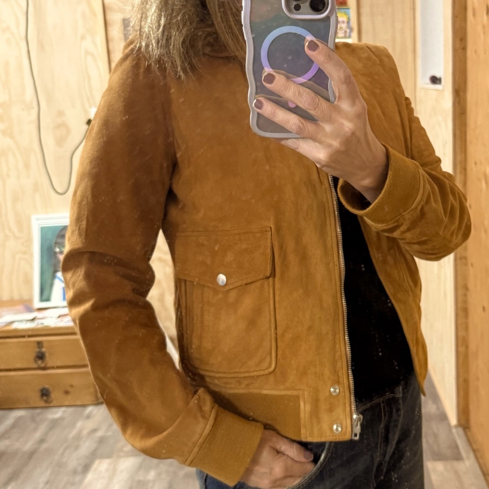 Joseph London tan Sueded Jacket.